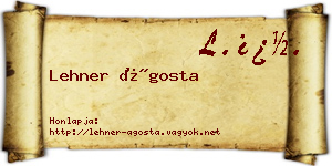Lehner Ágosta névjegykártya